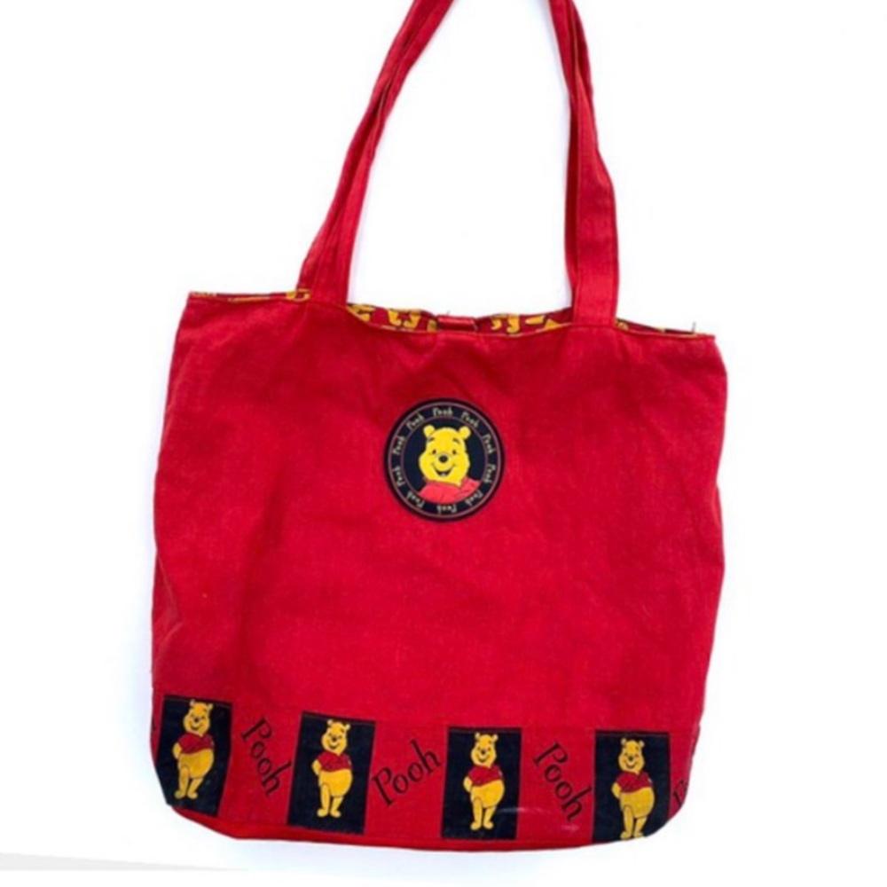 Vintage reversible Winnie the Pooh tote bag.